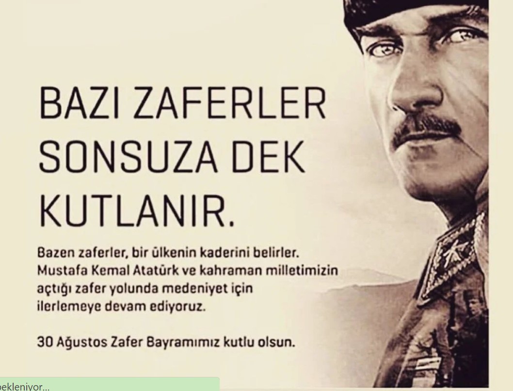 30 Ağustos Zafer Bayramı’nı tüm ulus olarak kutlar, Yüce Ata’ya şükranlarımızı sunarız