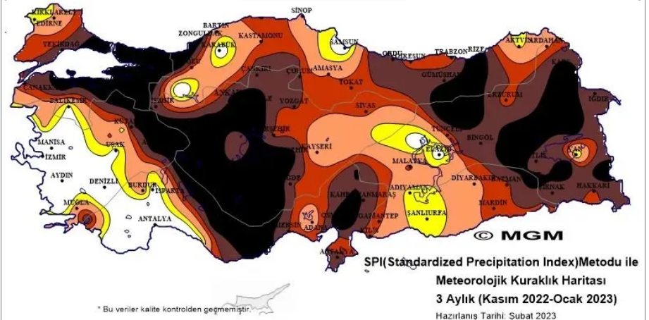 Meteoroloji haritaları güncelledi: Ocak ayında şiddetli kuraklık yaşandı