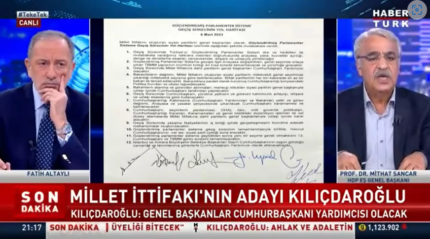 HDP Eş Genel Başkanı Mithat Sancar: AKP’den kurtulacaksak, aday çıkarmak yerine muhalefetin adayını destekleyebiliriz.