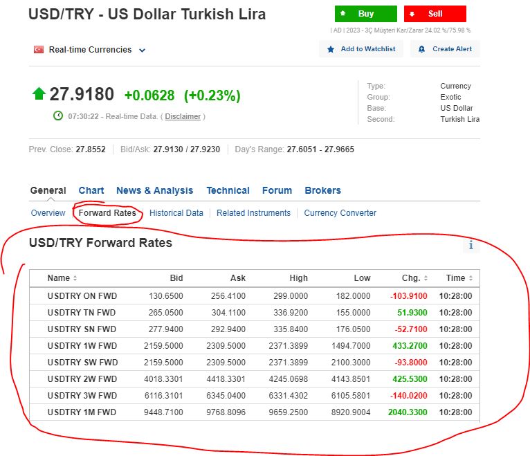 Forward Point ve Pips Nasıl Hesaplanır