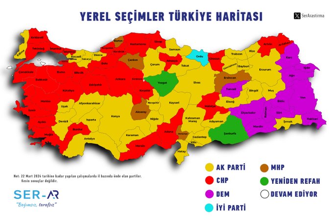 “Yerel Seçimler Türkiye Haritası” yayımlandı: Hangi şehirler bıçak sırtı; CHP nerelerde önde?